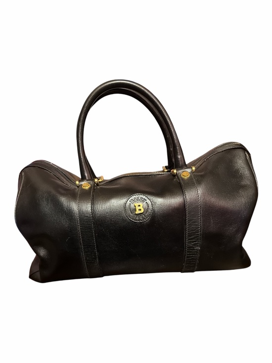 Bally Other - Vintage Bally Switzerland Black Grained Leather Boston Duffle Travel Bag